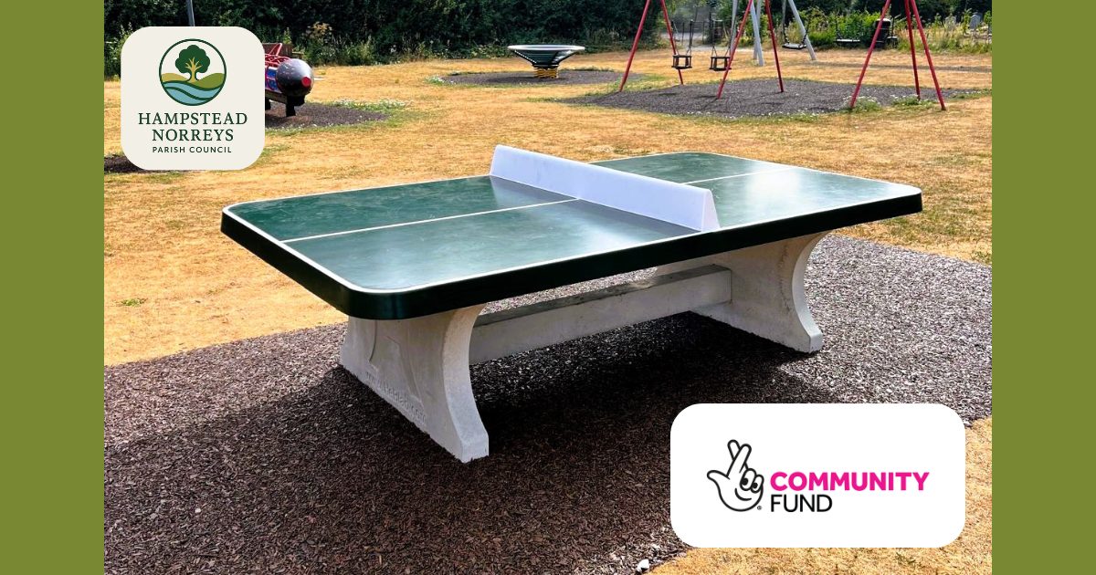 A concrete table tennis table in the Dean